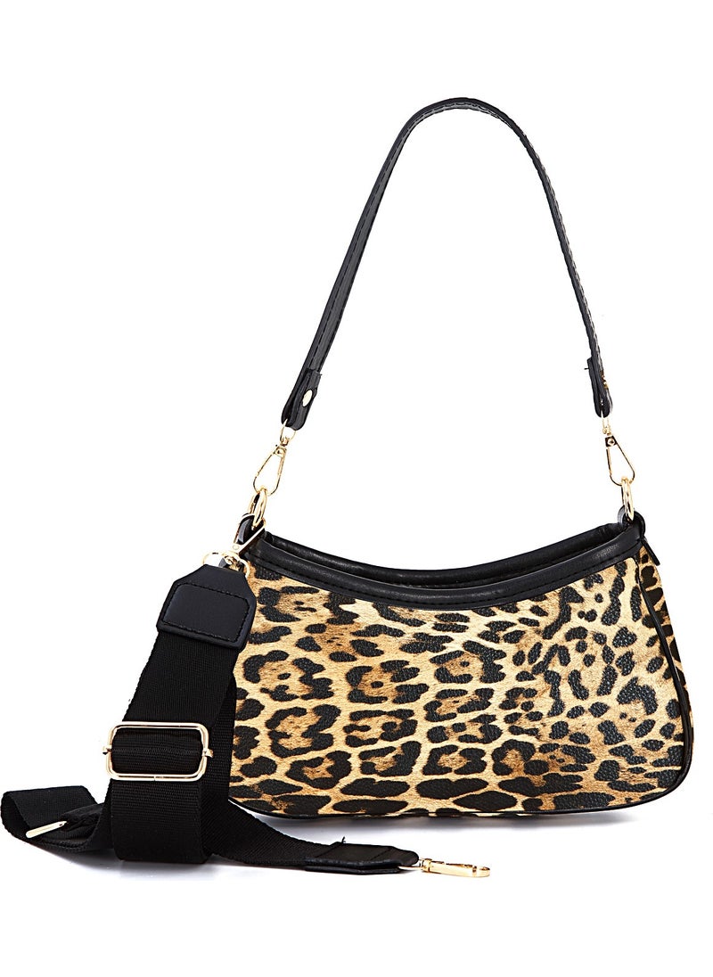 tonny black New Season Hand and Shoulder Bag Adjustable Crossbody Patterned Stylish Minimal Bag Coffee  - Image 2