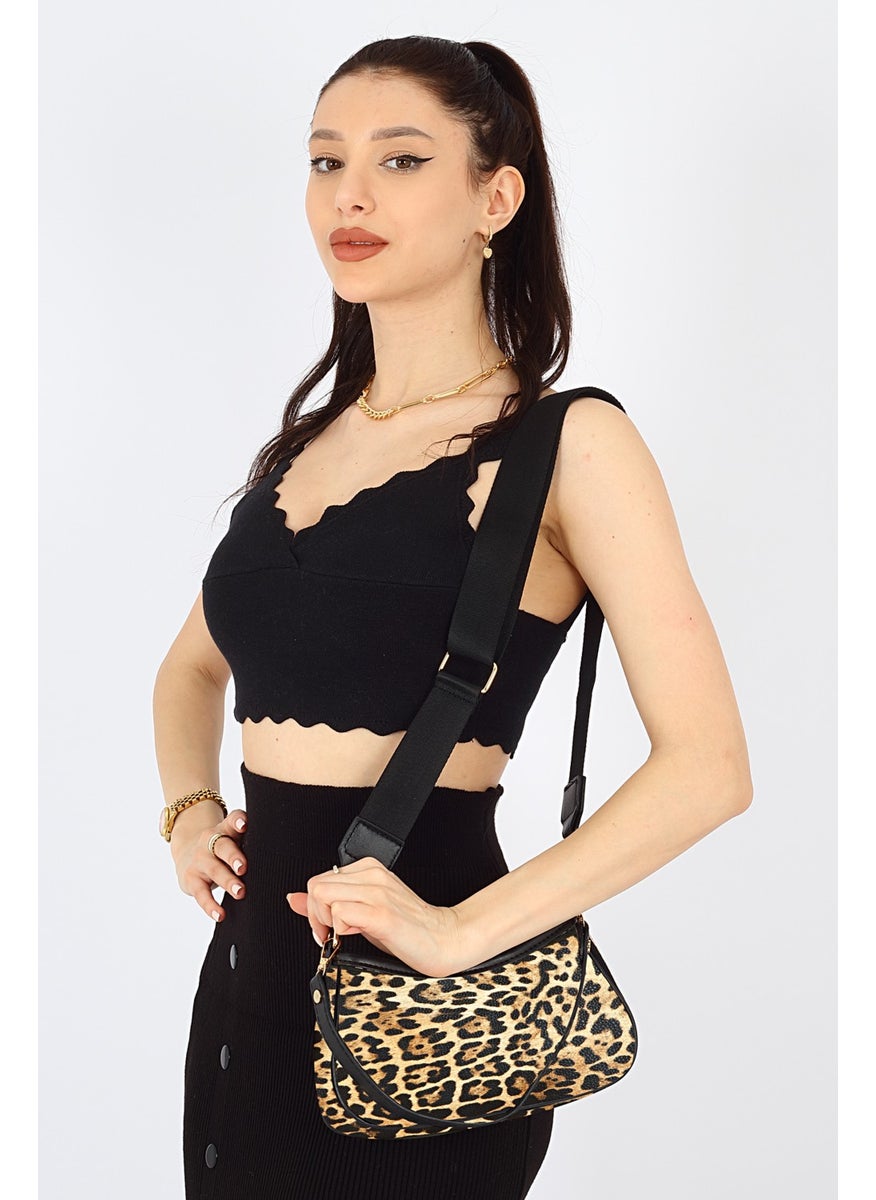 tonny black New Season Hand and Shoulder Bag Adjustable Crossbody Patterned Stylish Minimal Bag Coffee  - Image 4