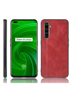 HuHa Case Cover For Realme X50 Pro Shockproof Sewing Cow Pattern Skin PC + PU + TPU Case Red 