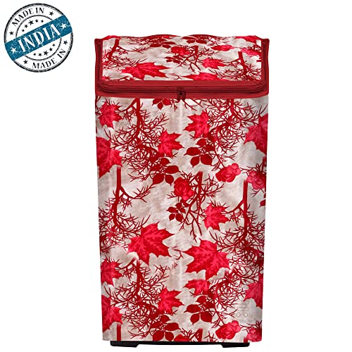 E-Retailer Washing Machine Cover for Top Load 5kg to 7.5kg | Light Weight Dustproof Cover with Zip Enclosure | Floral Fully Automatic Washer Protector for Indoor Outdoor Use | Size 23x23x35 Inch - Image 5