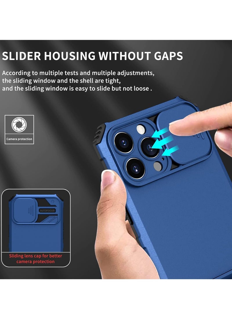 General - Compatible with iPhone 15 Pro Max Slide Camera Case Sliding Lens Cover with Hidden Kickstand 4 Corners Shockproof Heavy Duty Protective Hard PC + Soft TPU - Image 1