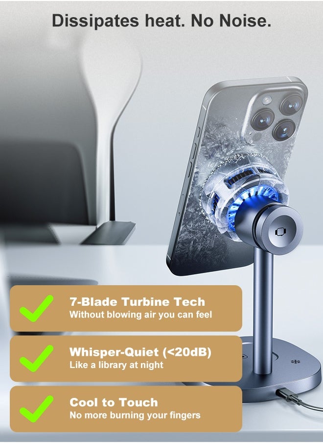 Qi2 3-in-1 Magnetic Wireless Charging Station for iPhone 16/15/14/13/12, AirPods, Apple Watch – 15W Max Fast Charging Pad with Advanced TEC Cooling, 360° Adjustable Stand, Multi-Device Charger, MFM&Qi2 Certified, 6-Layer Safety Protection