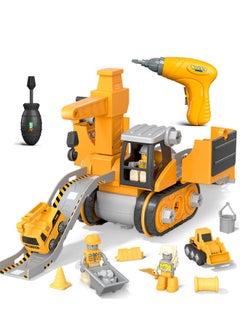 Take Apart Toy Construction Trucks, Take Apart Truck Toys Play Set Bulldozer Kid Construction Vehicles Gift for 3 4 5 6 Years Old Boy and Girls