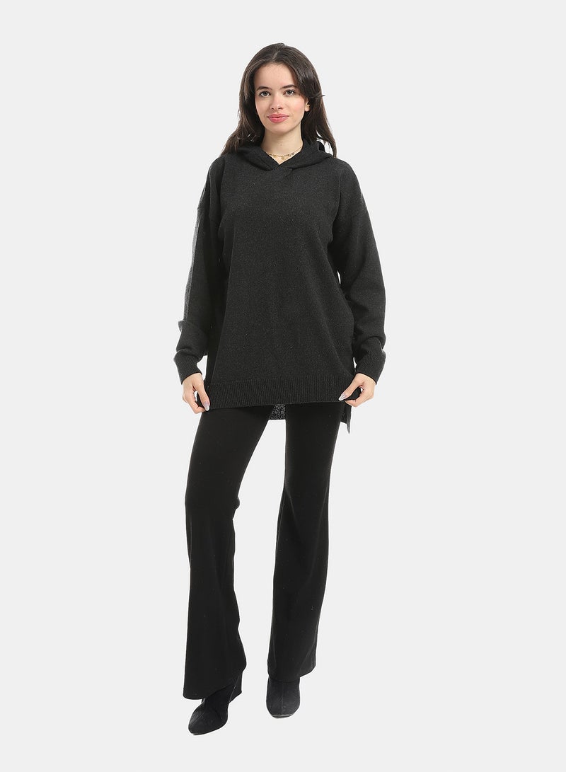 Andora High-Low Hips Slip On Oversize Hooded Pullover_Grey - Image 3