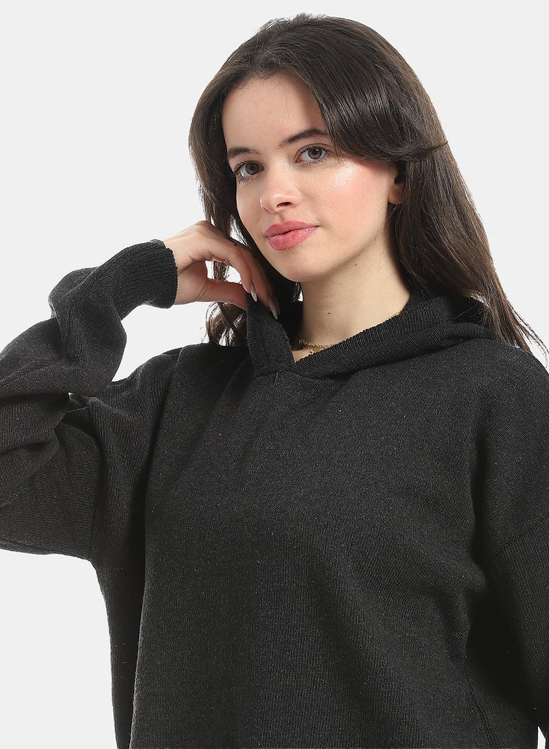 Andora High-Low Hips Slip On Oversize Hooded Pullover_Grey - Image 5