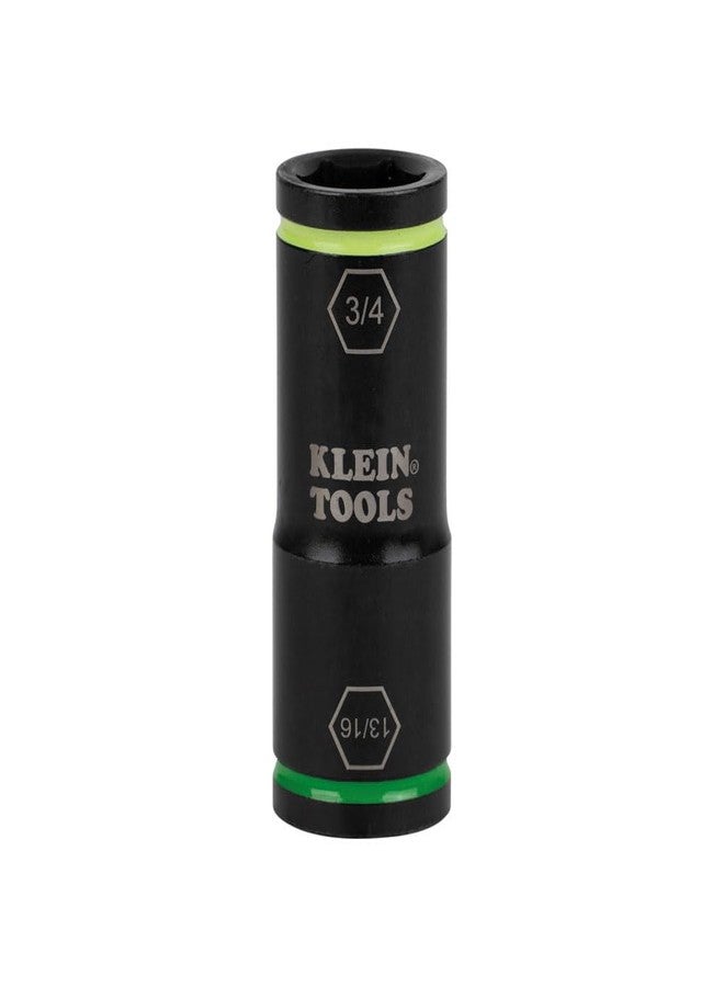 Klein Tools 66074 Impact Driver Flip Socket, 3/4- and 13/16-Inch Sizes, Use with Klein Tools Compact Impact Wrenches BAT20CW, BAT20CW1 - Image 1