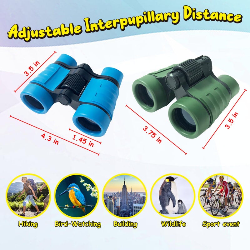 ESSENSON Binoculars for Kids Toys Gifts for Age 3-12 Years Old Boys Girls Kids Telescope Outdoor Toys for Sports and Outside Play Hiking, Bird Watching, Travel, Camping, Birthday Presents (Set of 2) - Image 2