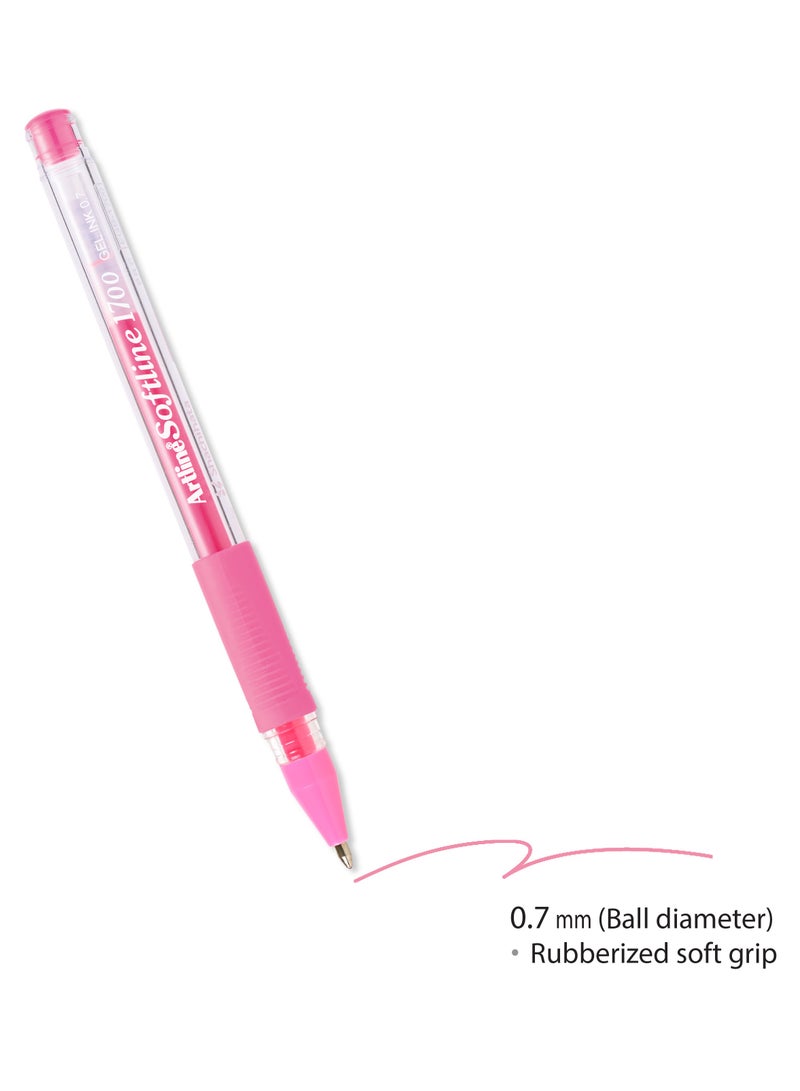 Artline 12 Pieces Pen 1700 Softline Gel Inked, Rubberized Soft Grip, Fine 0.7mm, Color:Pink-ARBN1700PI - Image 5