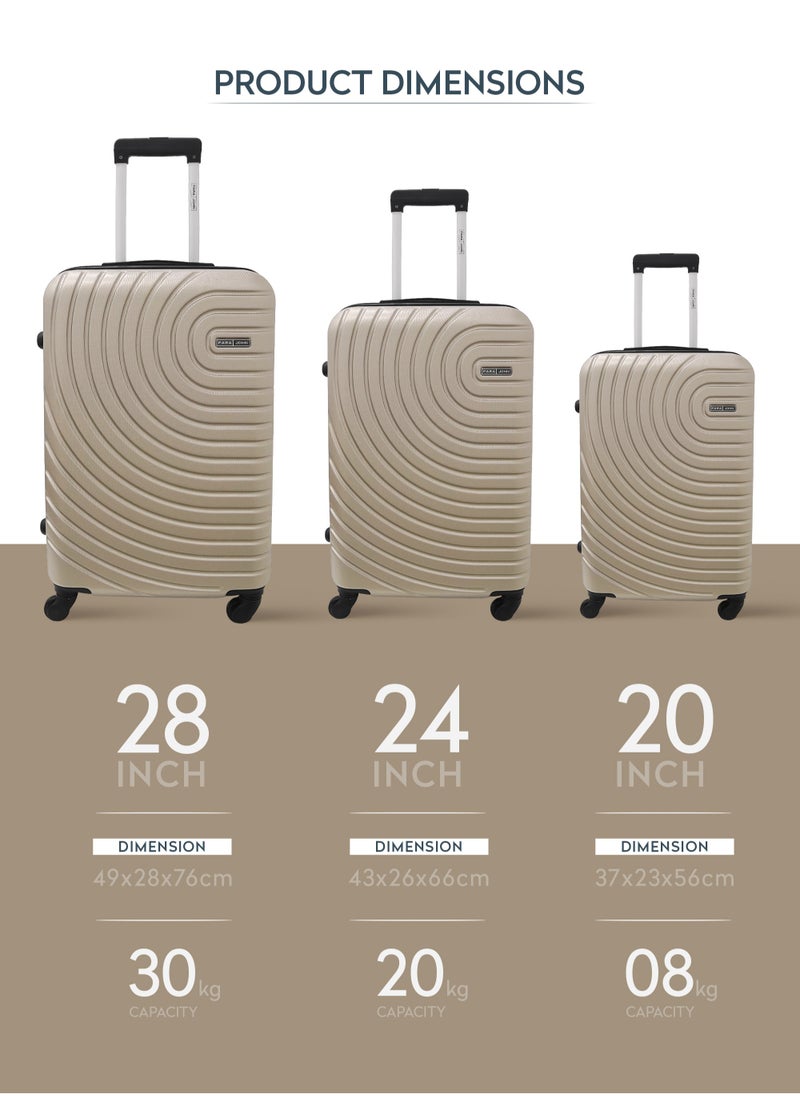 Spiral Set of 3 ABS Hard Case Luggage Trolley Bag with 4 Spinner Wheels & Lock – Gold (Small, Medium & Large) - pzsku/ZEF79533439AF0CB3C62CZ/45/_/1731920884/1671f528-c4a7-42dc-8127-0b8f6d707c1b