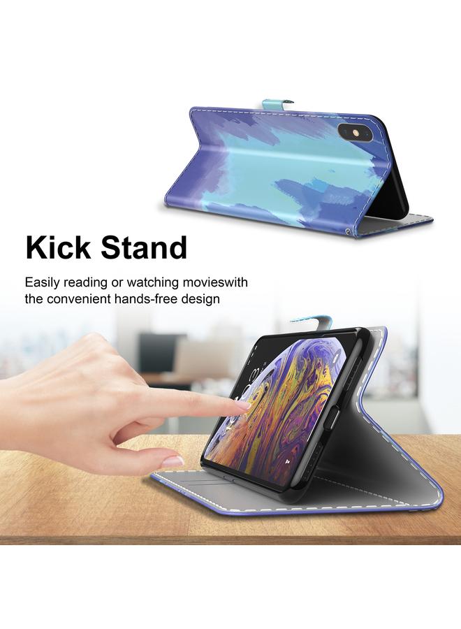 اس-توب جراب هاتف Infinix Hot 20i مصنوع من الجلد بنمط ألوان مائية - Image 5