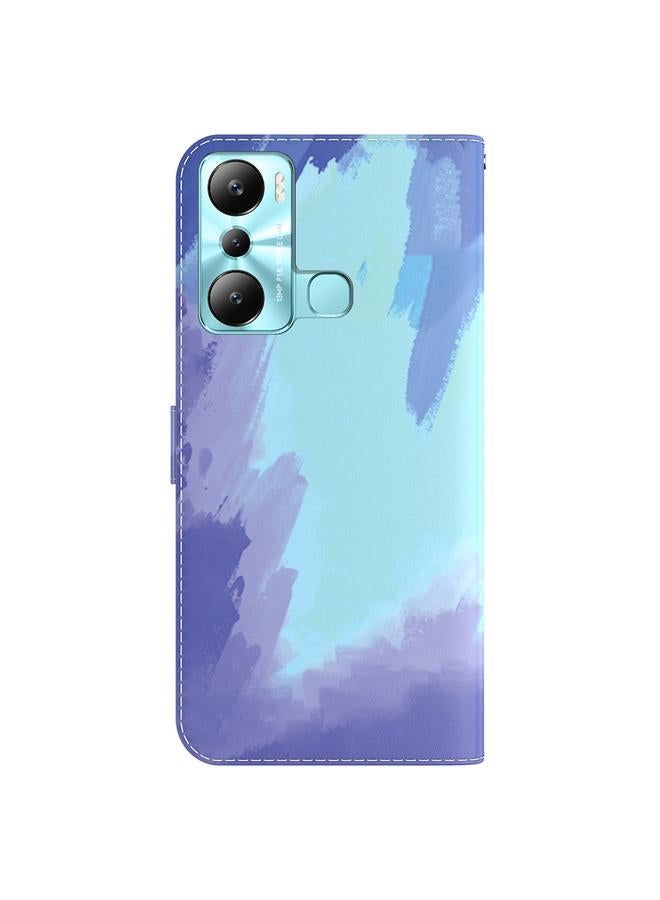 اس-توب جراب هاتف Infinix Hot 20i مصنوع من الجلد بنمط ألوان مائية - Image 3