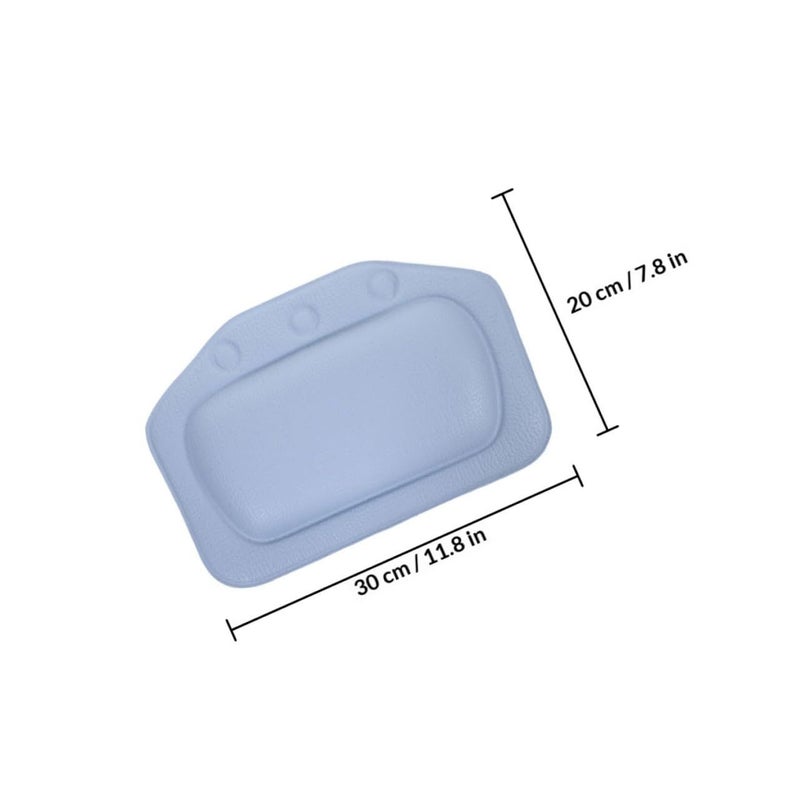 Foam Bathtub Pillow 2pcs Blue White Relaxing Tub Headrest - Image 3