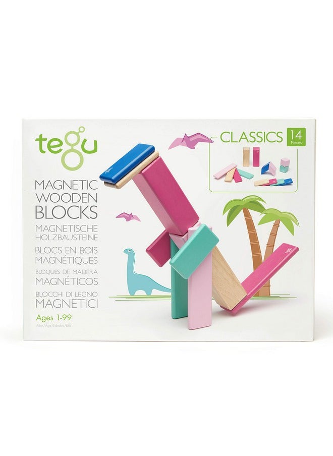 Tegu 14 Piece Tegu Magnetic Wooden Block Set, Blossom  - Image 1