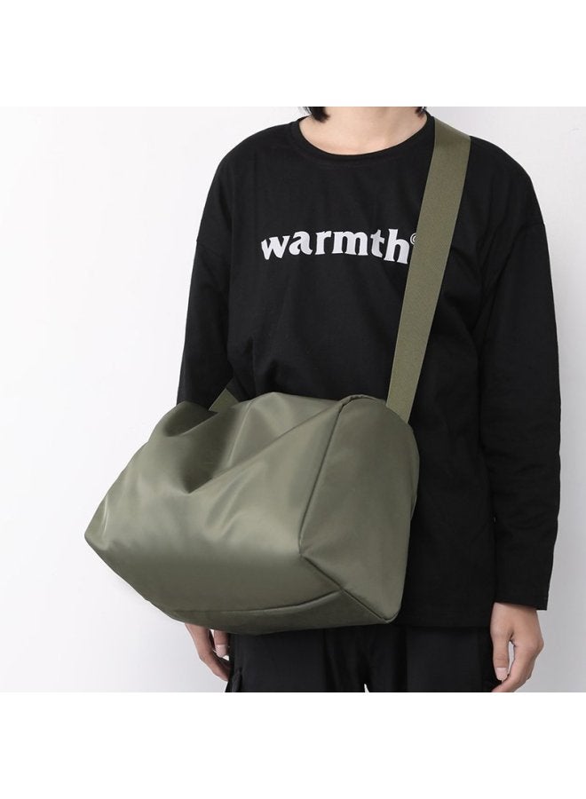 Men's Large Capacity Casual Fitness Travel Bag Nylon Crossbody Backpack Trendy Women's Sporty Short Trip Bag Single Shoulder-Color:Black - Image 2