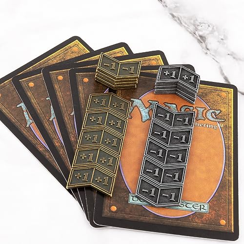 LAMJAM 40 PCS Metal Buff MTG Counters Tokens Plus +1/+1 Life Token Dice Counters for MTG Magic Card Gaming Accessories - Image 5