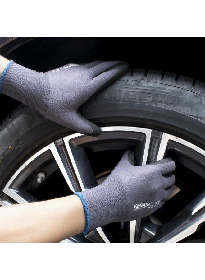 Kebada W5 Work Gloves for Men and Women, Nitrile Coated Safety Protective Gloves with Grip, Ideal for Gardening, Warehouse, Mechanic, Light Duty Construction Work,12 Pairs, XL (Made in Vietnam) - Image 3
