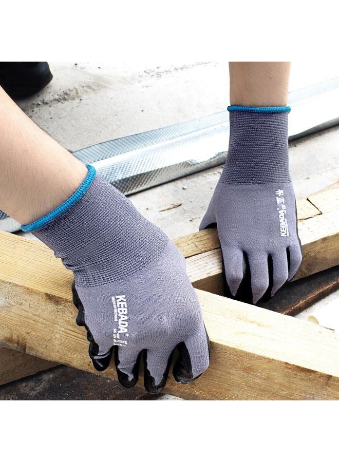 Kebada W5 Work Gloves for Men and Women, Nitrile Coated Safety Protective Gloves with Grip, Ideal for Gardening, Warehouse, Mechanic, Light Duty Construction Work,12 Pairs, XL (Made in Vietnam) - Image 4