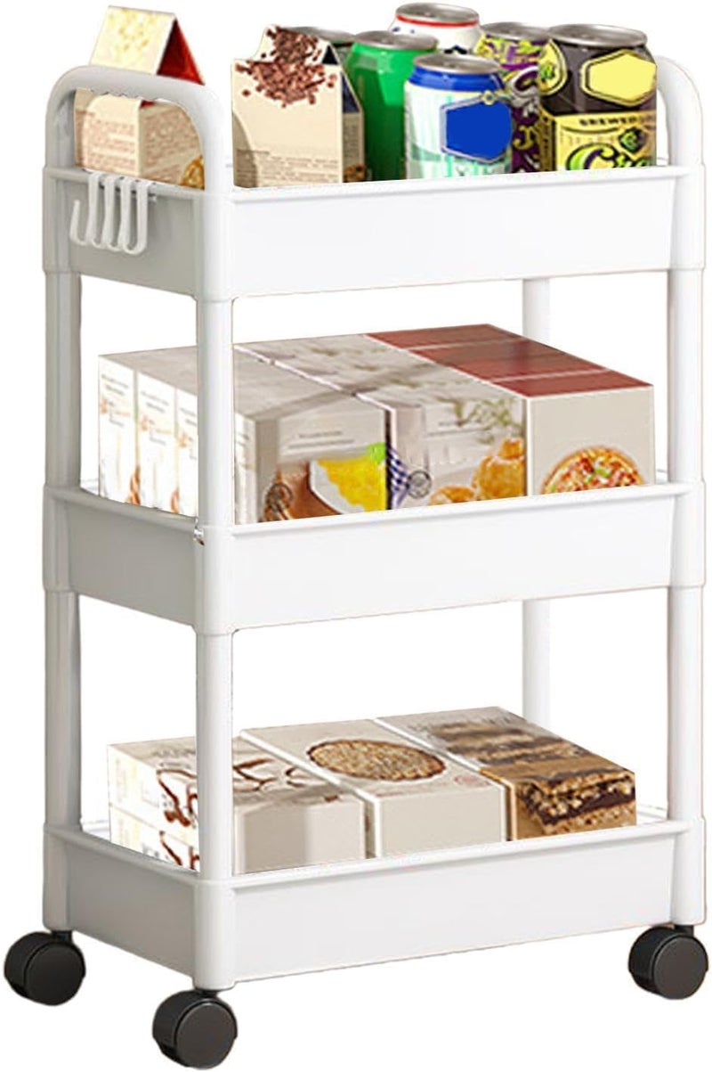 TAYRAN Thickened Storage Rack with Wheels, Large Capacity Shelves, Plastic Multi-Layer Shelf Unit Rolling Cart for Garage, Kitchen, Basement, for Organizing Home Office Kitchen and Bathroom Storage (3-Tier) - Image 1