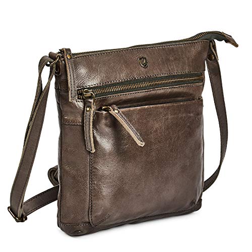 Cochoa Real Leather Purse for Women Crossbody Bag Travel Shoulder Handbag Small Vintage Pocketbook (Taupe Washed Vintage) - Image 1