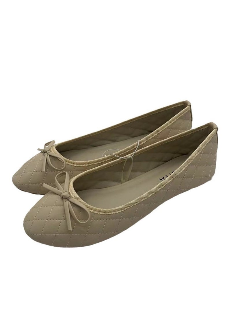 Generic Women's Round Toe Ballet Flats Soft Faux Leather Bow Knot Casual Women's  flat Shoes  - Image 5