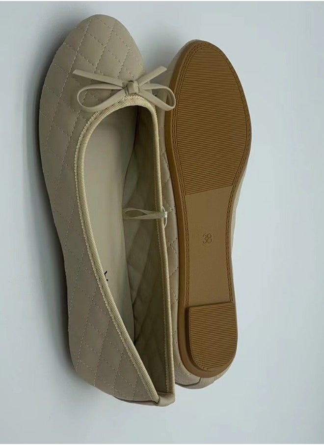 Generic Women's Round Toe Ballet Flats Soft Faux Leather Bow Knot Casual Women's  flat Shoes  - Image 2