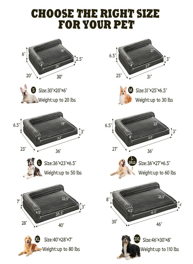 WINDRACING Orthopedic Large Dog Bed with Sides, Bolster Dog Bed for Large Dog with Removable Washable Cover & Non-Slip Bottom, Egg Foam Large Breed Dog Bed with Pillow, 36 x 23 inch, Gray - Image 5