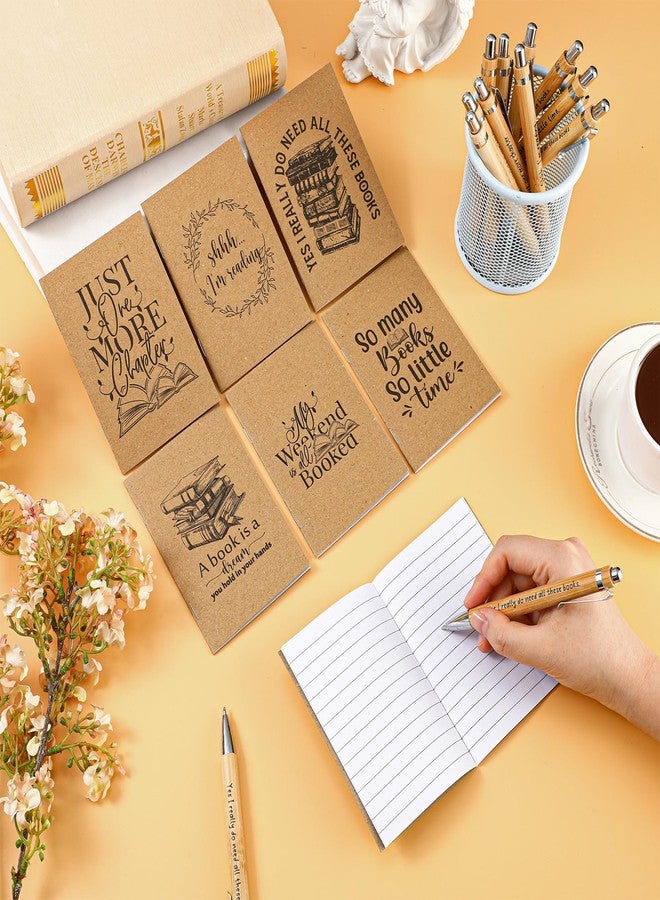 Supervitae 48 Set Book Lover Gift Book Club Reading Journal Inspirational Bookish Notebook with Motivational Bamboo Pens Librarian Appreciation Gift for Women Bookworm Teacher Student Office Writers - Image 4
