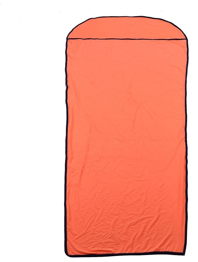 Orange Fleece Sleeping Bag Liner Ultralight Soft for Camping Travel - Image 1