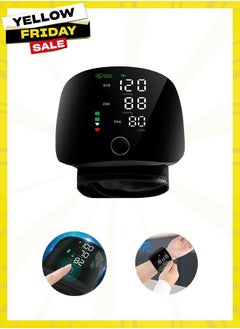RedMapleTEK Wrist Blood Pressure Monitor LED Display, Touch Screen Wrist Blood Pressure Detector, Reading Memory Wrist Blood Pressure Monitor with Storage Box (Black)  - Image 1