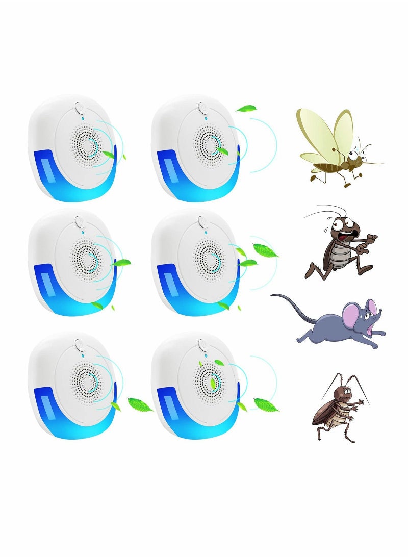 Generic Ultrasonic Pest Repeller 6 Packs Electronic Plug Control Mosquito Indoor for Home Office Bugs Roaches Spiders Flies Mosquitoes Bat Fleas Rodents - Image 1