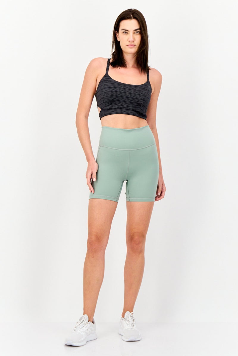Adidas Women Tight Fit 5 Inch Yoga Shorts, Sage Green - Image 4