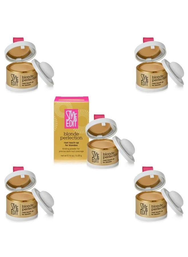Style Edit Root Touch Up Powder (5 Pack) to Cover Up Dark Roots and Grays Between Salon Visits, Water Resistant, Non-Sticky, Compact And Mess-Free, Medium Blonde Hair Color (Total of 5) - Image 1