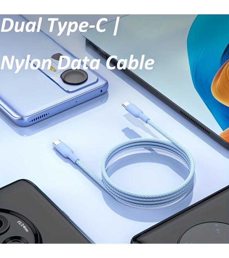 بلو 300 سم كابل شحن سريع ثنائي النوع C بقدرة 60 واط من نوع PD، سلك بيانات USB-C إلى USB-C لهواتف هواوي وسامسونج وشياومي - Image 5