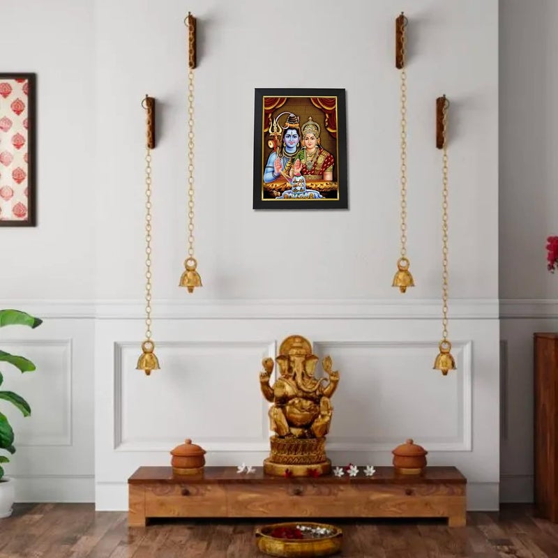 101Temples 101 Temples Divinity Eternity Spirituality Shiva Parvathi God Wooden Photo Frame with Wall Hook 1 Piece 10 x 13 Matt Finish - Image 3