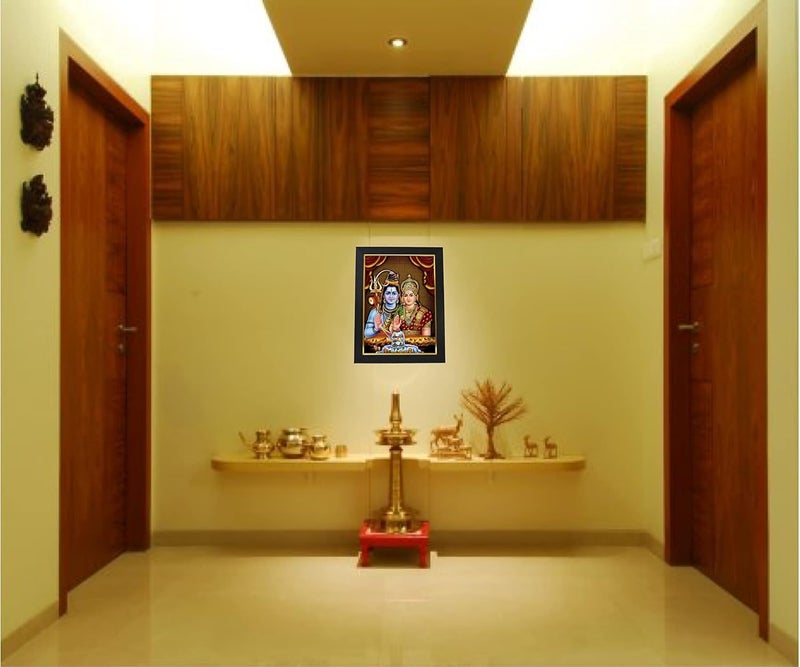 101Temples 101 Temples Divinity Eternity Spirituality Shiva Parvathi God Wooden Photo Frame with Wall Hook 1 Piece 10 x 13 Matt Finish - Image 5