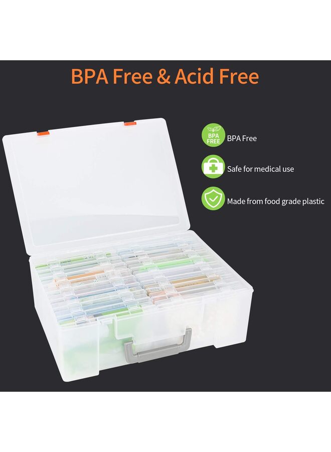 Photo Storage Box Organizer Acid-Free Photo Keeper Storage Case, Plastic Craft Storage Box for Stickers Stamps Seeds (Clear, 18 Boxes) - Image 4