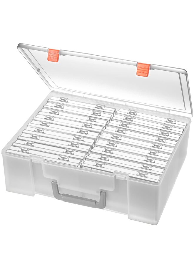 Photo Storage Box Organizer Acid-Free Photo Keeper Storage Case, Plastic Craft Storage Box for Stickers Stamps Seeds (Clear, 18 Boxes) - Image 1