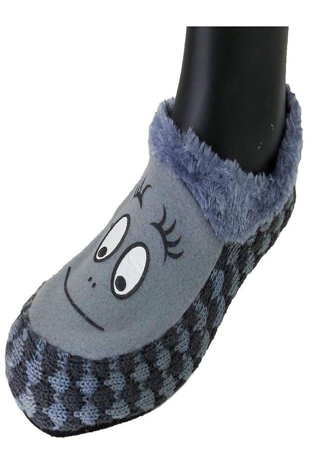 Malvina Kids Cute Eye Look Little Boy and Girl Multicolour Warm Winter Slipper Socks, Knitted Booties Slipper Indoor Socks with Soft Rubber Sole (Grey,Pack of 01)-(2-3 Years) - Image 2