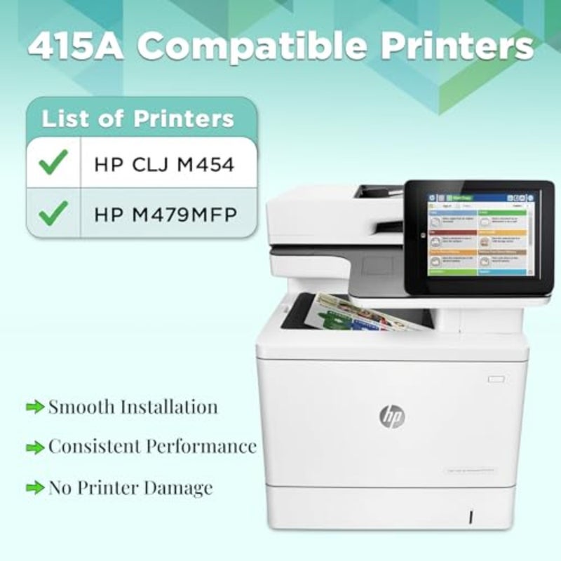 حبر طابعة ليزر GTPro 415A متوافق مع 415A W2030A - متوافق مع 415A Toner Laserjet Pro Printer MFP Series CLJ M454 M479MFP أسود سماوي أصفر أرجواني حزمة من 4 - Image 2