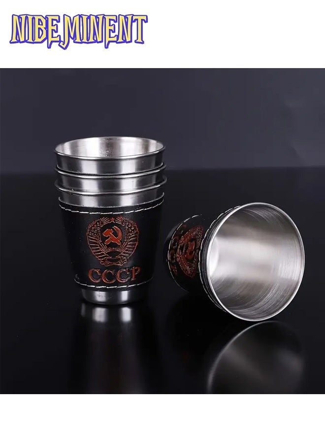 NIBEMINENT 4 Pcs/Set 2.37 Oz Stainless Steel Camping Cup - Durable Outdoor Travel Cup, Suitable for Water, with Tote Bag  - Image 5