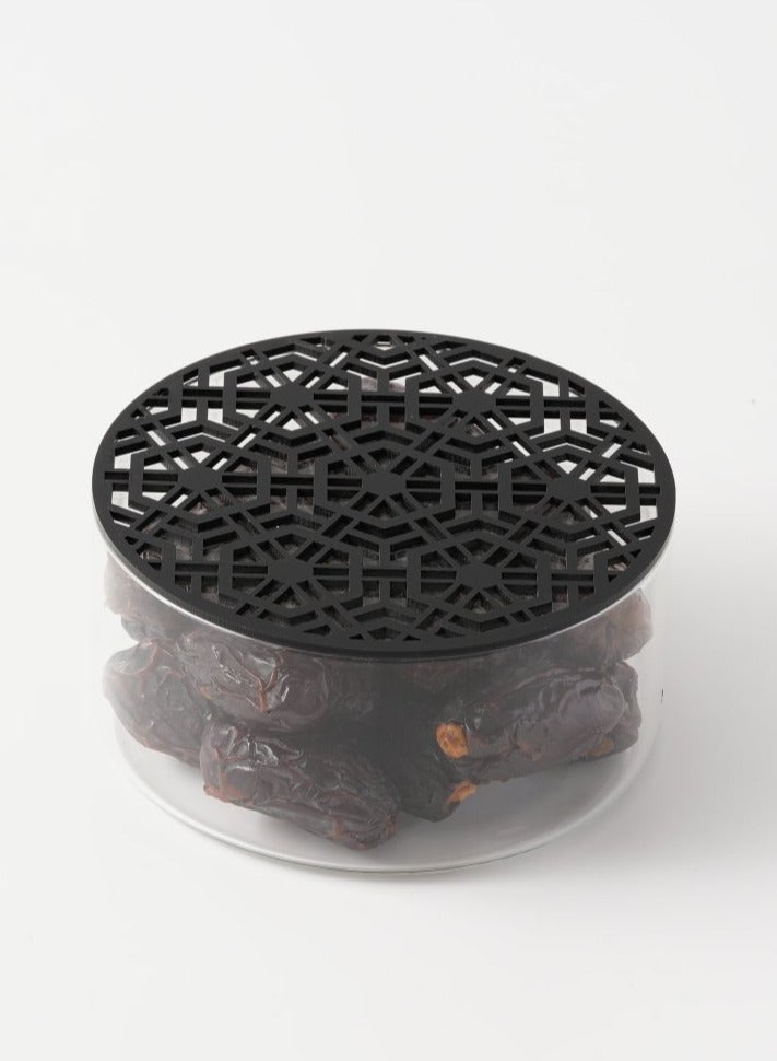 MASHQ Glass Jar with Lid - Geometric Pattern, large size-  - Image 3