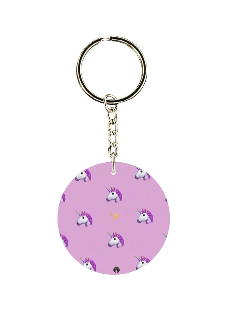 Unicorn Printed Single Sided Keychain