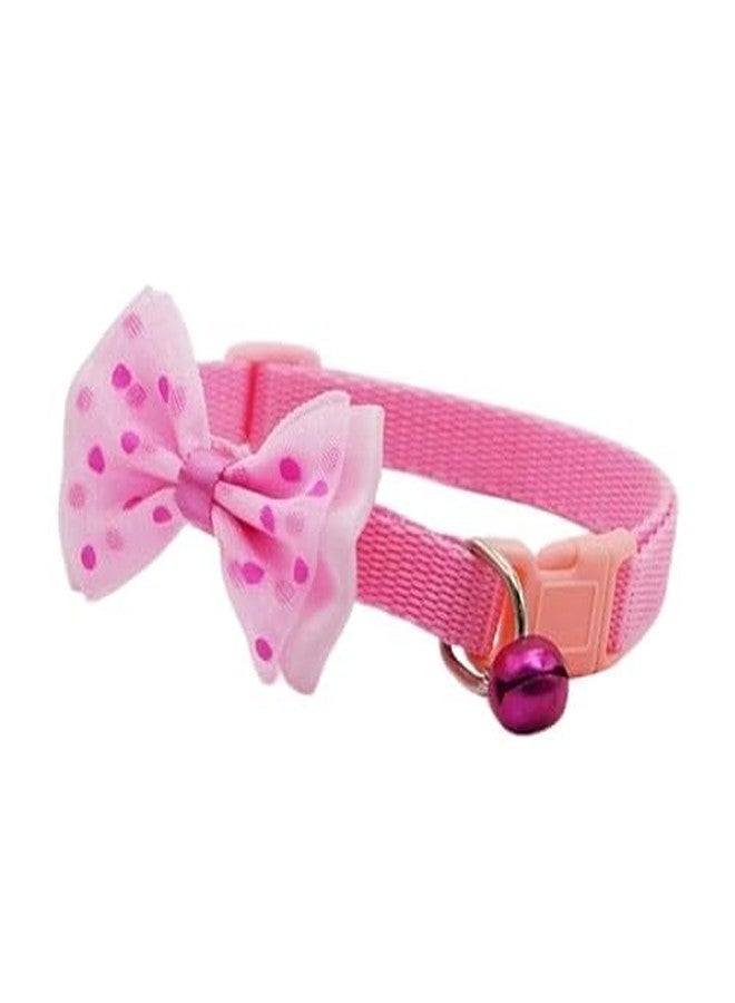 Fondle Fancy & Comfortable Pet Collars for Cats, Puppies, Small Dogs, Fat Rabbits with Bell, Bow & Buckle Safety Lock (Color May Vary Pack of 2) - Image 2