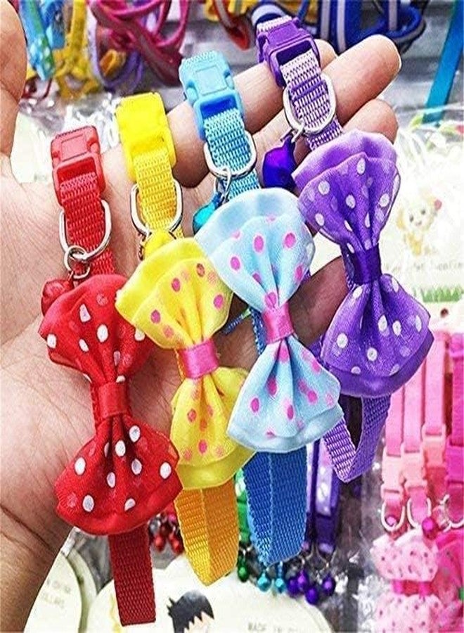 Fondle Fancy & Comfortable Pet Collars for Cats, Puppies, Small Dogs, Fat Rabbits with Bell, Bow & Buckle Safety Lock (Color May Vary Pack of 2) - Image 3
