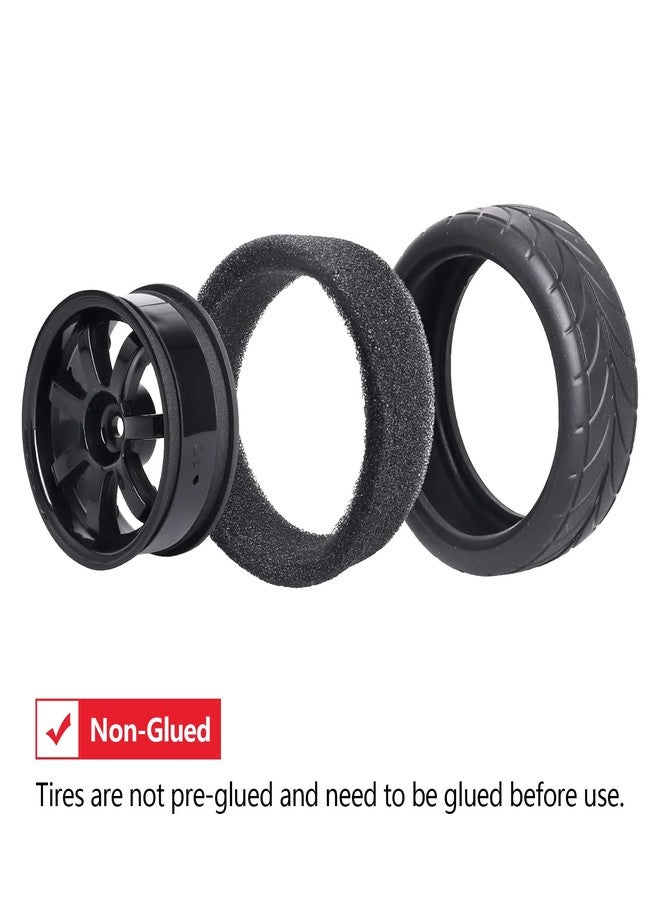 Hobbypark 4PCS Width:1.02" (26mm) OD 2.56"(65mm) Rubber Tires & Wheel Rims 12mm Hex Hub For 1/10 Scale RC Vehicle On Road Touring Car - Image 4