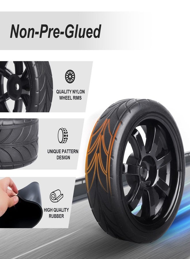 Hobbypark 4PCS Width:1.02" (26mm) OD 2.56"(65mm) Rubber Tires & Wheel Rims 12mm Hex Hub For 1/10 Scale RC Vehicle On Road Touring Car - Image 3