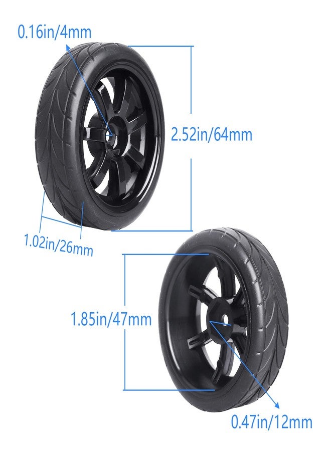 Hobbypark 4PCS Width:1.02" (26mm) OD 2.56"(65mm) Rubber Tires & Wheel Rims 12mm Hex Hub For 1/10 Scale RC Vehicle On Road Touring Car - Image 2