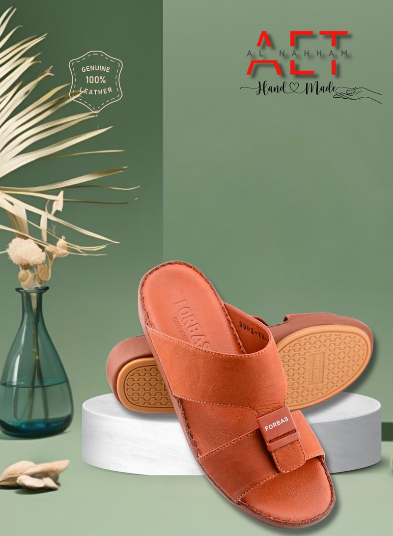 النهام صنادل رجالية مصنوعة يدويًا، مريحة من الجلد، وصنادل أنيقة للارتداء اليومي - Image 1