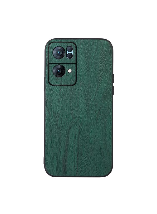S-TOP Case For OPPO Reno7 Pro Wood Texture PU Phone Case - Image 1