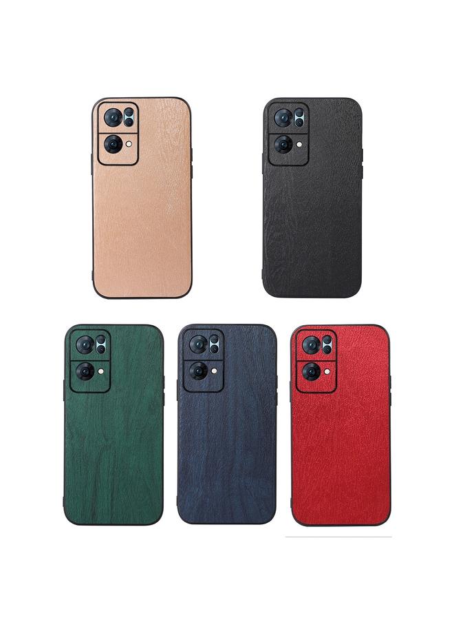 S-TOP Case For OPPO Reno7 Pro Wood Texture PU Phone Case - Image 3